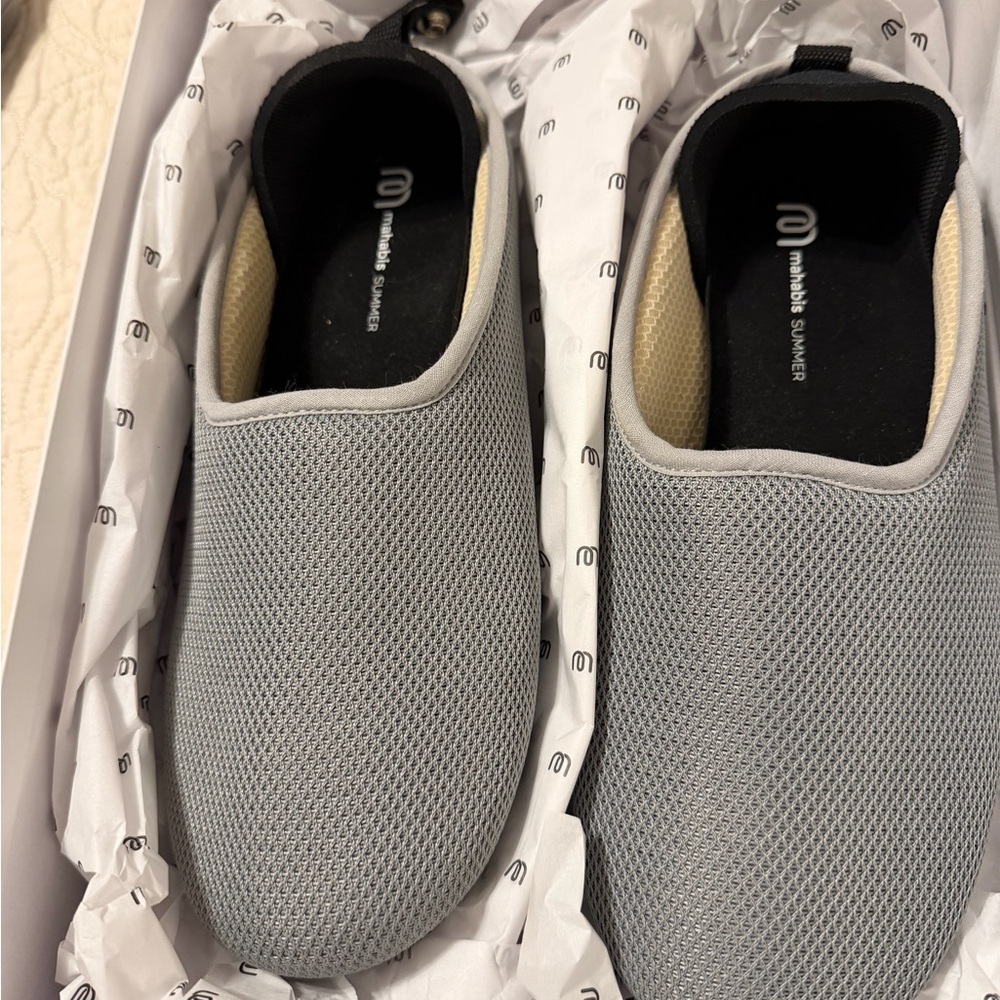 mahabis Gray Mesh Slip-On Loafers